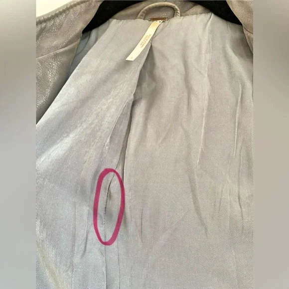 Free People Cool & Clean Faux Suede Leather Jacket Grey Size 2 - Picture 10 of 11